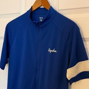 Rapha Blue Cycling Jersey with White Stripe - Large